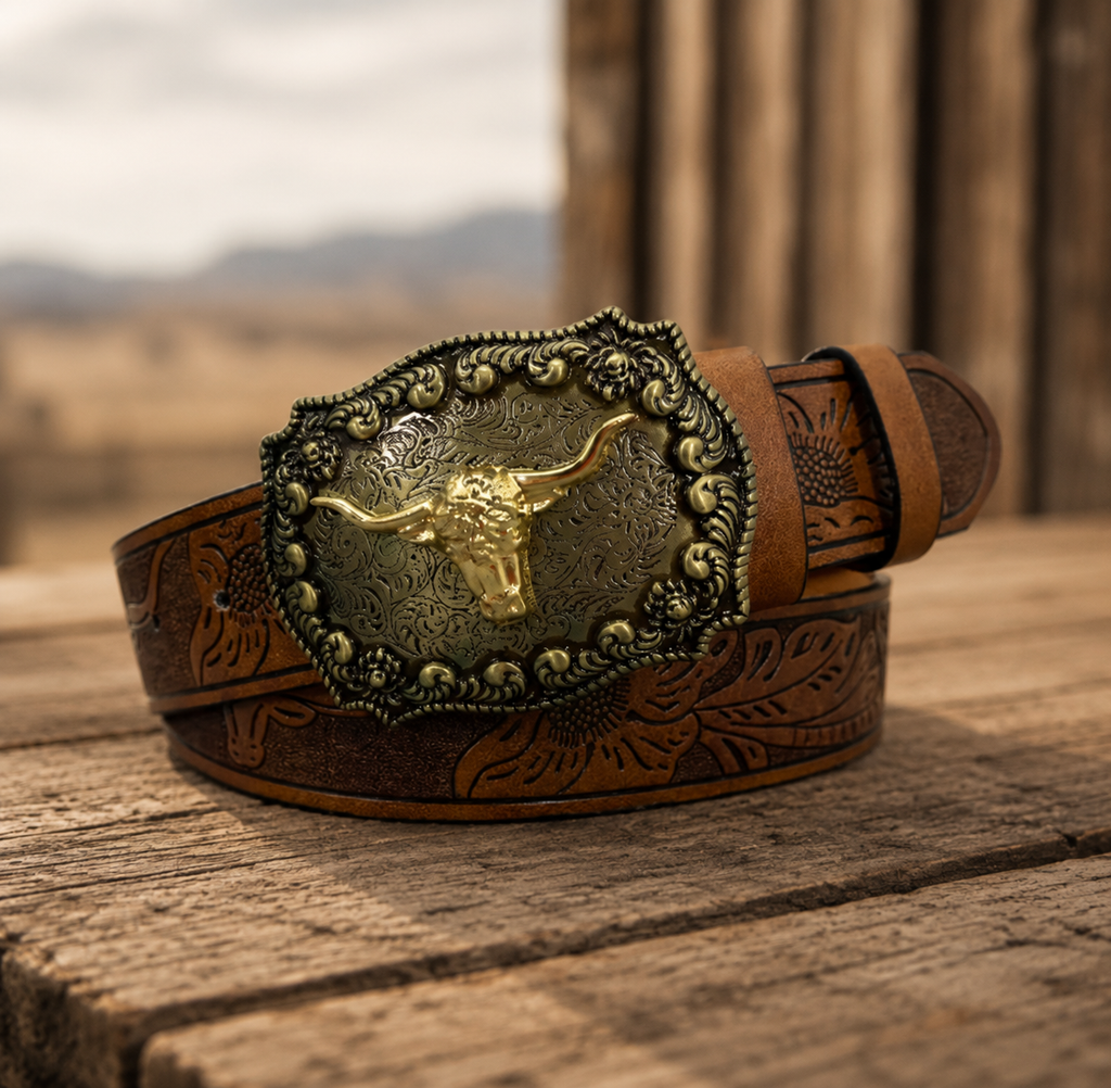 The Austin Bull Belt – Brown